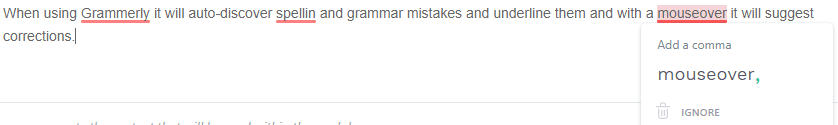 Grammarly Mouseover